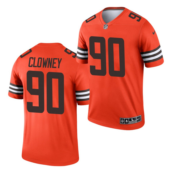 Men's Cleveland Browns #90 Jadeveon Clowney Orange Inverted Legend Jersey
